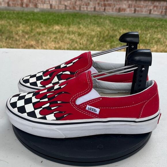 Vans Shoes - Unisex Vans Checker Flame VN0A38F7RX5 Canvas Skate Athletic Sneaker M5.5/W7 Red